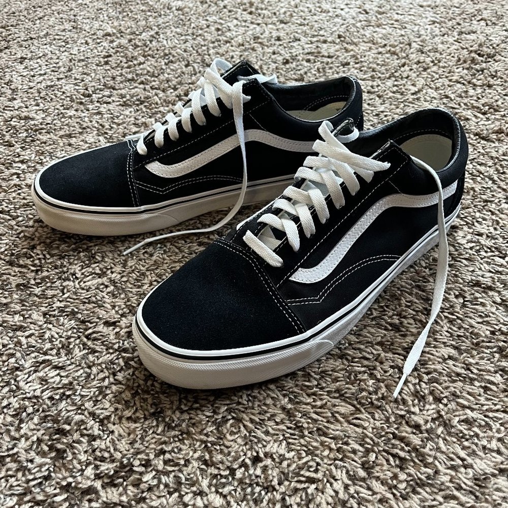 Vans Mens Old Skool Sneakers Size 11.5 Black White Skate Shoes